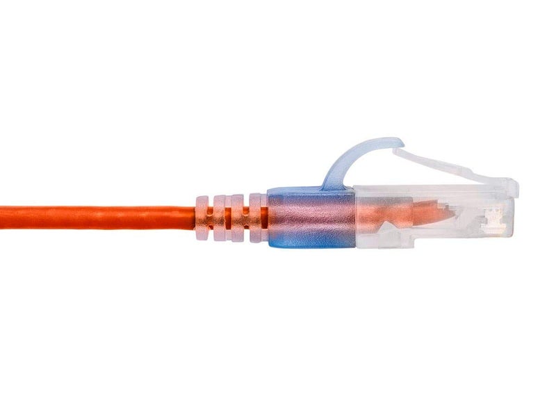 Monoprice Cat6A 6in Orange 10-Pk Patch Cable UTP 30AWG 10G Pure Bare Copper Snagless RJ45 SlimRun Series Ethernet Cable - Image 4